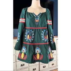 Anthropologie | Dresses | Anthropologie Dhruv Kapoor Embroidered Heart  Denim Mini Dress Sz S Nwt | Poshmark